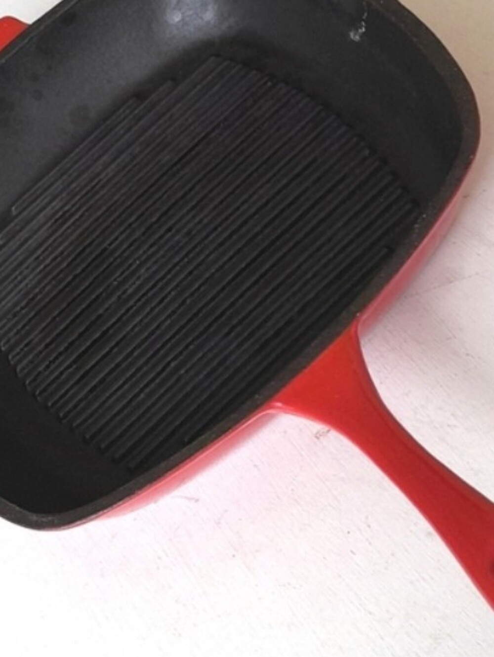 Martha Stewart Iron Cast Grill Pan Red